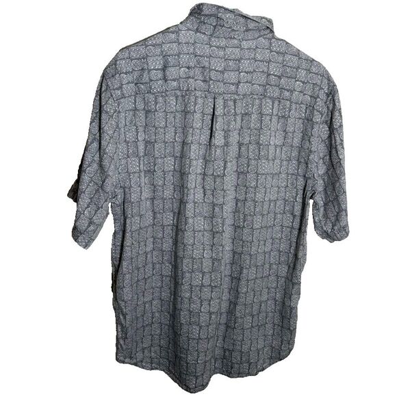 Tommy Bahama Shirt Men's Medium Gray Pineapple Button Up Short Sleeve Casual - Picture 2 of 8